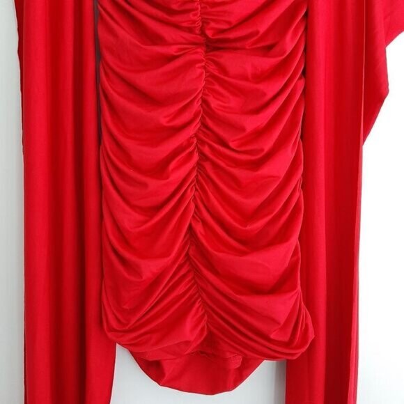 QED LONDON Multi Way Ruched Mini Dress Red Sz S - Picture 6 of 14